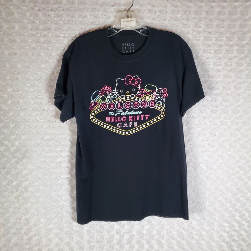 Hello Kitty Cafe Graphic T-Shirt Black Size M
